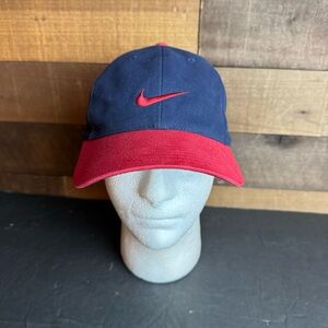 Vintage‎ Nike Swoosh Red And Blue Hat Grey Tag Y2k  Just Do It